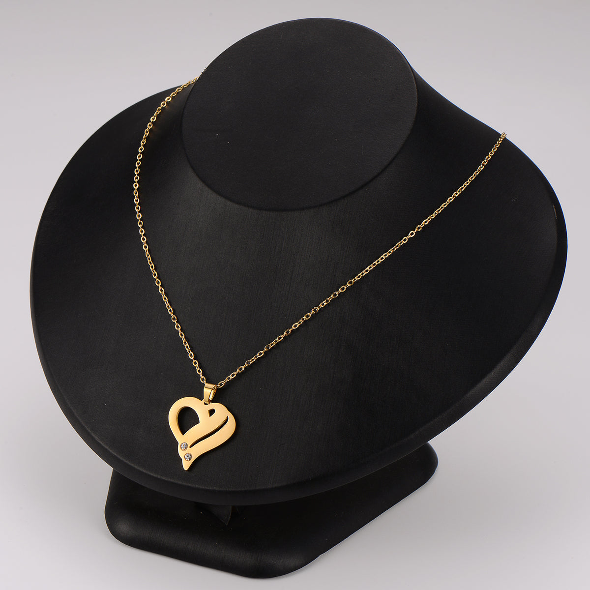 Colier Inimă Zirconiu – Placat Aur 18K